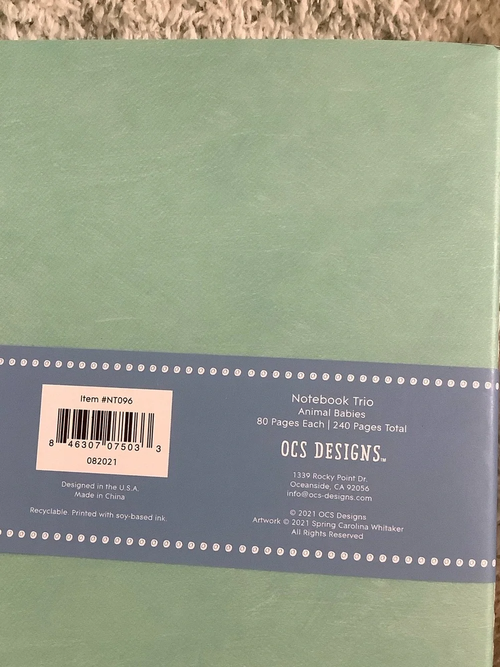 Animal Babies Journal Notebook Trio 3pack lined NWT by OCS Designs 5.75”x8.25”
